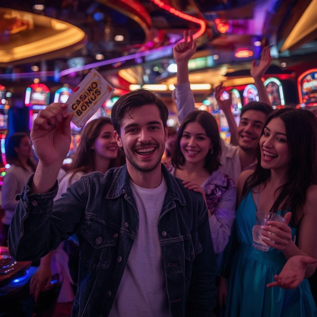 une personne tenant un bonus Oh My Spins Casino